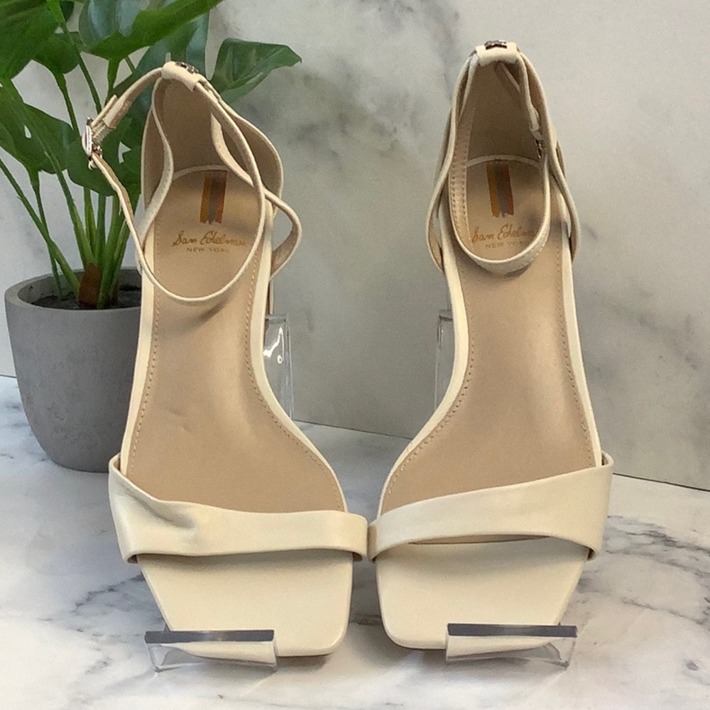 NWT Sam Edleman Ivory Strappy Heels Size 5.5
